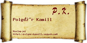 Polgár Kamill névjegykártya
